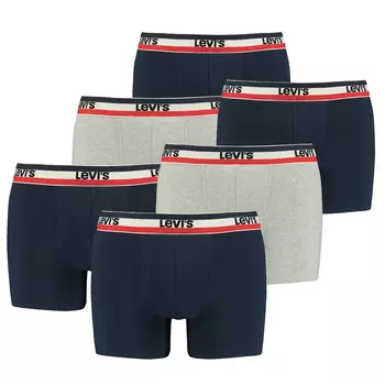 Боксеры Levis Boxershorts LEVIS Men Sprtswr Logo Boxer 6P, цвет Navy / Grey Melange