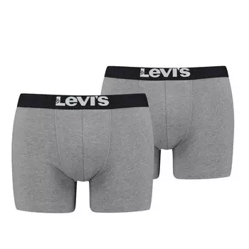 Боксеры Levis BoxershortsLEVIS Men Solid Basic Boxer Brief 2Pin758 - middle grey mlange, цвет BoxershortsLEVIS Men Solid Basic Boxer Brief 2Pin758 - middle grey mlange