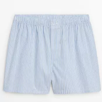 Боксеры Massimo Dutti Striped Poplin, белый/голубой
