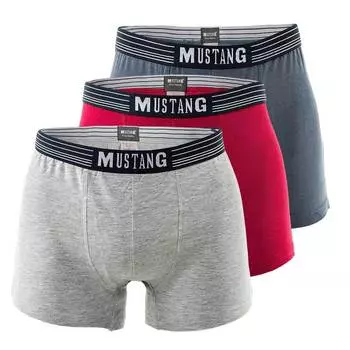 Боксеры Mustang Boxershort 3 шт, цвет Blau/Graumel/Rot