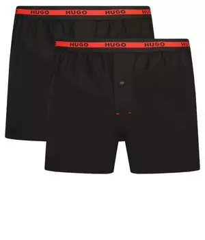 Боксеры мужские Hugo Bodywear хлопковые на пуговицах 2 шт, черный