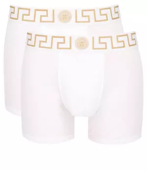 Боксеры мужские Versace с фирменным принтом 2 шт, белый