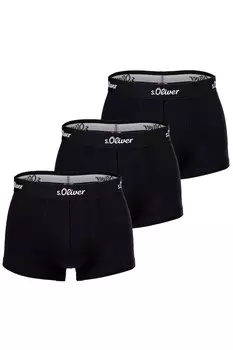 Боксеры на резинке на талии – 3 пары S Oliver, черный
