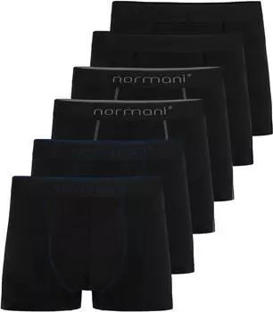 Боксеры normani 6 Herren Baumwoll-Boxershorts, цвет Grau/Dunkelblau/Schwarz