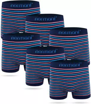 Боксеры normani 6 Stck Mikrofaser-Boxershorts fr Herren aus Nylon, синий
