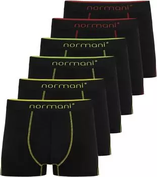 Боксеры normani 6x Herren Baumwoll-Boxershorts, цвет Gelb/Grn/Rot