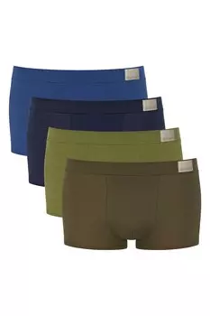 Боксеры однотонные – 4 пары Sloggi, зеленый