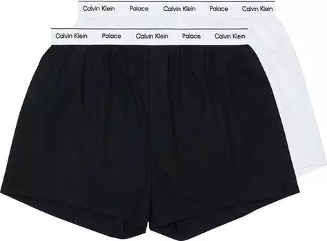 Боксеры Palace x Calvin Klein Woven Boxers 2Pk 'Classic White/Black', разноцветный