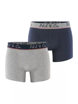 Боксеры Phil & Co Berlin Retroshorts 2-Pack Jersey, цвет navy grey