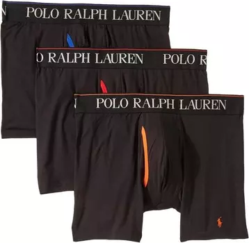 Боксеры Polo Ralph Lauren 3-Pack 4D-Flex Cool Microfiber Boxer Briefs, цвет 3 Polo Black