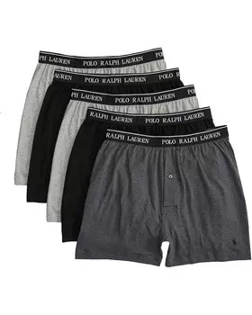 Боксеры Polo Ralph Lauren 5 Pack Classic Fit Cotton Knit Boxers, цвет 2 Andover Heather/Madison Heather/2 Polo Black