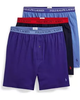 Боксеры Polo Ralph Lauren Classic Fit w/ Wicking 3-Pack Knit, цвет Cruise Navy/Aerial Blue/Rugby Royal