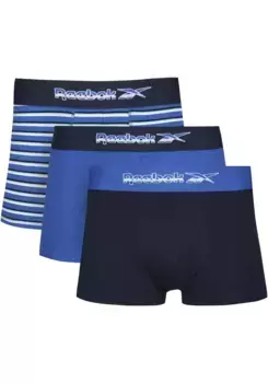 Боксеры Reebok "BARRY" (упаковка, 3 шт.), с эластичным поясом с логотипом, синий