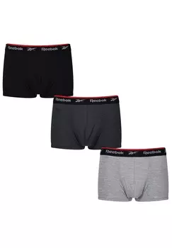 Боксеры Reebok Boxershorts Sport Trunks 3-Pack, цвет Black/Charcoal/Grey