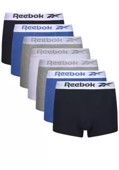 Боксеры Reebok "OAKLEY" (упаковка, 7 шт.), в мультиупаковке с логотипом на поясе, цвет морской волны