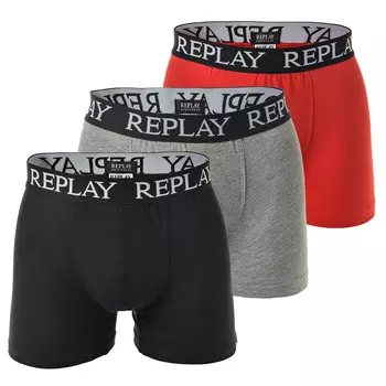 Боксеры Replay Boxershort 3 шт, цвет Schwarz/Grau/Rot