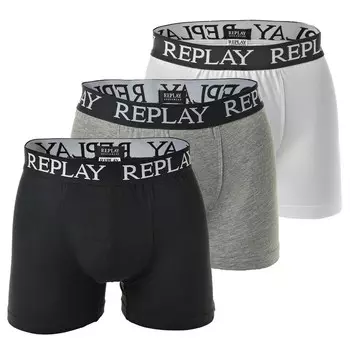 Боксеры REPLAY, цвет Light grey/mottled grey/Black/Off white