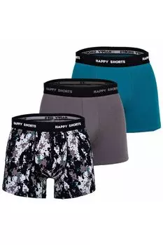 Боксеры Ретро - 3 пары Happy Shorts, синий