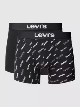 Боксеры с эластичной резинкой на поясе, модель «LOGO», в упаковке 2 шт Levi's, черный