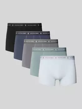 Боксеры с эластичной резинкой на поясе, модель «WYATT», в упаковке 5 шт Jack & Jones, светло-голубой