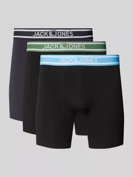 Боксеры с эластичной резинкой на поясе, модель «TEDDY», в упаковке 3 шт Jack & Jones, черный