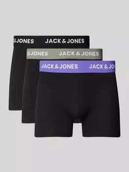 Боксеры с эластичной резинкой на поясе, модель «AXEL», в упаковке 3 шт Jack & Jones, черный