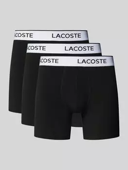 Боксеры с эластичным поясом и этикеткой в упаковке 3 шт Lacoste, черный