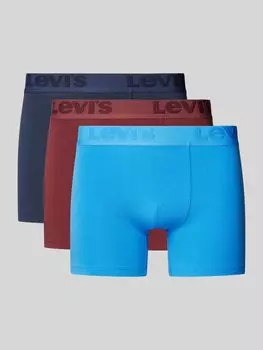Боксеры с эластичным поясом и логотипом в упаковке 3 шт Levi's, синий