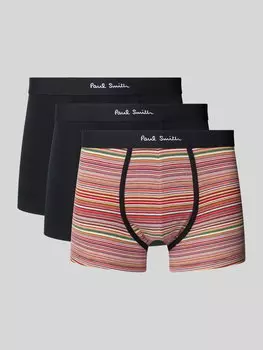 Боксеры с эластичным поясом и логотипом в упаковке 3 шт PAUL SMITH, черный