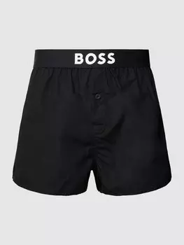 Боксеры с этикеткой и принтом BOSS, черный