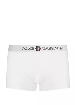 Боксеры с белой лентой-логотипом Dolce&Gabbana