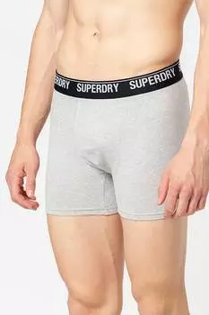 Боксеры с хлопком - 3 пары Superdry, черный