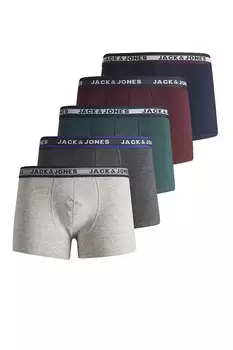 Боксеры с хлопком - 5 пар Jack & Jones, мультиколор