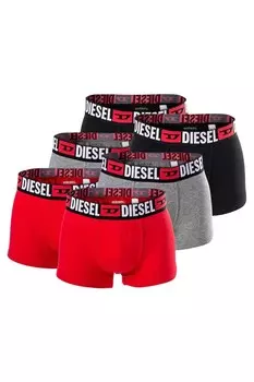 Боксеры с хлопком и логотипом на талии - 6 пар Diesel, красный