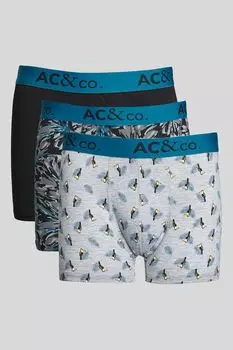 Боксеры с логотипом, 3 пары Ac&Co, белый
