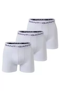 Боксеры с логотипом, 3 пары Gant, белый