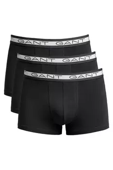 Боксеры с логотипом, 3 пары Gant, черный