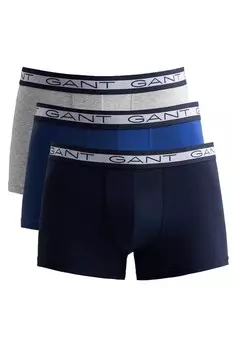 Боксеры с логотипом, 3 пары Gant, серый