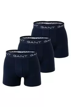 Боксеры с логотипом, 3 пары Gant, синий