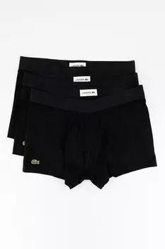 Боксеры с логотипом - 3 пары Lacoste, черный