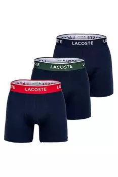 Боксеры с логотипом - 3 пары Lacoste, красный