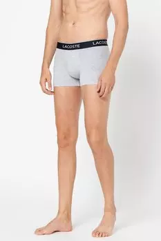 Боксеры с логотипом - 3 пары Lacoste, серый