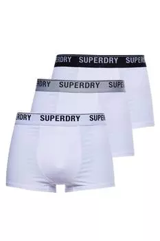 Боксеры с логотипом, 3 пары Superdry, белый