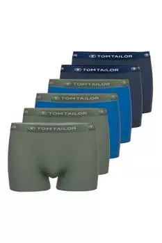 Боксеры с логотипом - 6 пар Tom Tailor, синий