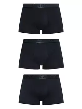 Боксеры с логотипом Emporio Armani на поясе (упаковка из трех пар), синий