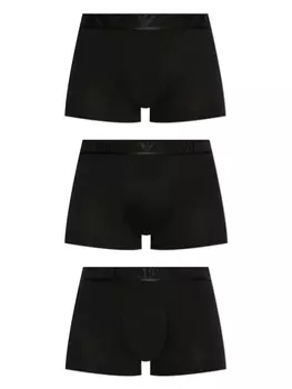 Боксеры с логотипом Emporio Armani на поясе (упаковка из трех пар), черный
