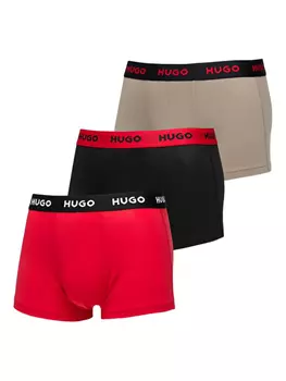 Боксеры с логотипом HUGO на поясе (упаковка из трех шт.), красный