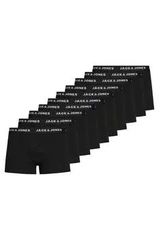Боксеры с логотипом на поясе - 10 пар Jack & Jones, черный