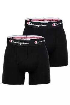 Боксеры с логотипом на поясе - 2 пары Champion, черный