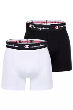 Боксеры с логотипом на поясе - 2 пары Champion, черный